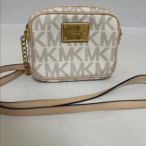 Michael Kors Cream and Gold Crossbody Bag